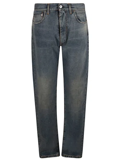 Maison Margiela Straight Buttoned Jeans In Light Classic Wash