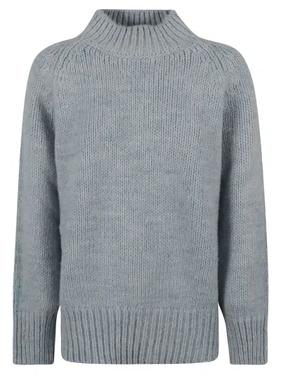 Maison Margiela Ribbed Sweater In Pale Blue