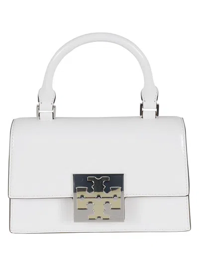 Tory Burch Logo Engrave Tote In Optic White