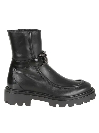 Tod's Ankle Buckle Boots In Black