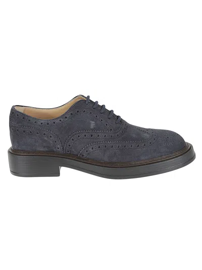 Tod's Francesina Bucature Extralight Derby Shoes In Notte