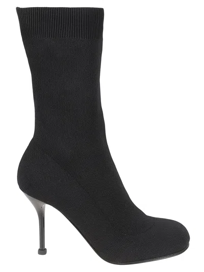 Alexander Mcqueen Knit Stiletto Sock Booties In Black