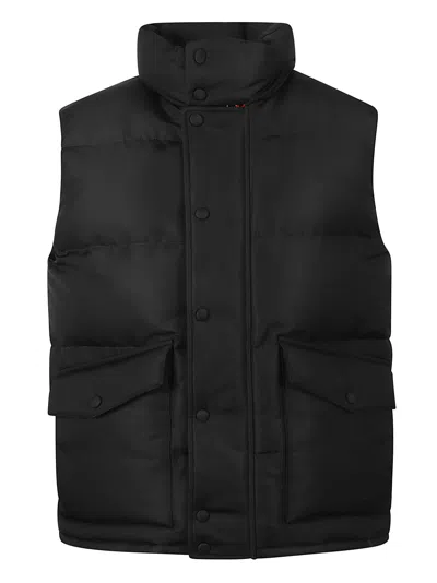 Alexander Mcqueen Logo Print Padded Vest In Black