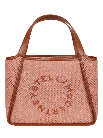 Stella Mccartney Womens Crabapple Logo-embroidered Woven Tote Bag