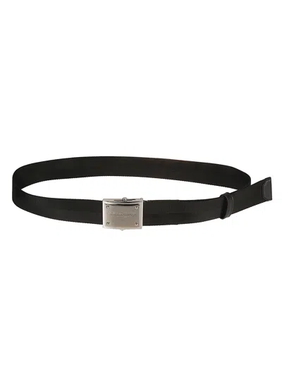 Dolce & Gabbana Logo-buckle Belt In Black