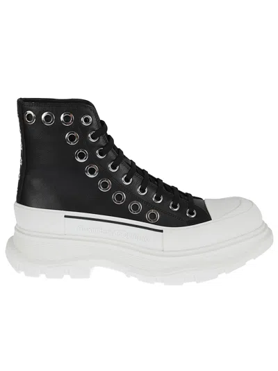 Alexander Mcqueen Studded Hi-top Sneakers In Black/white