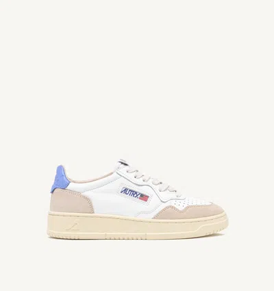 Autry Medalist Low Suede-trimmed Leather Sneakers In White Vista
