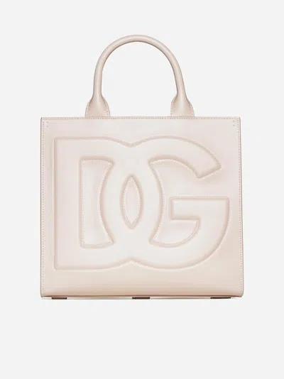 Dolce & Gabbana Dg Daily Leather Tote Bag In Rosa Tenue