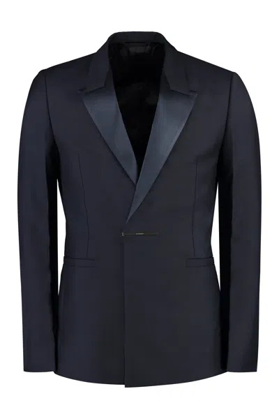 Givenchy Wool Blend Single-breast Jacket In Navy