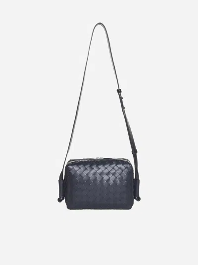 Bottega Veneta Loop Intrecciato Leather Bag In Navy