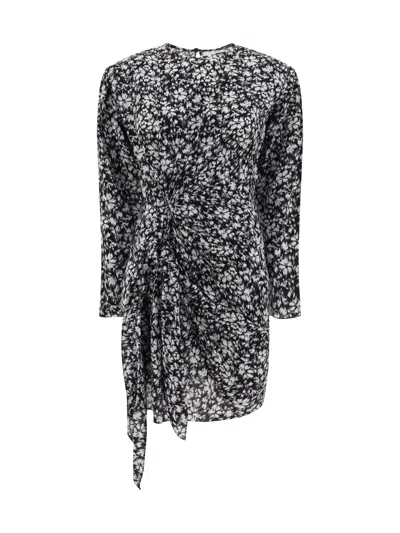 Marant Etoile Dulce Dress In Bkwh Black/white
