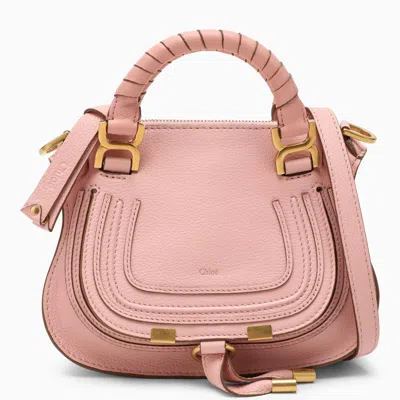 Chloé Mini Marcie Pink Leather Bag In Blossom Pink