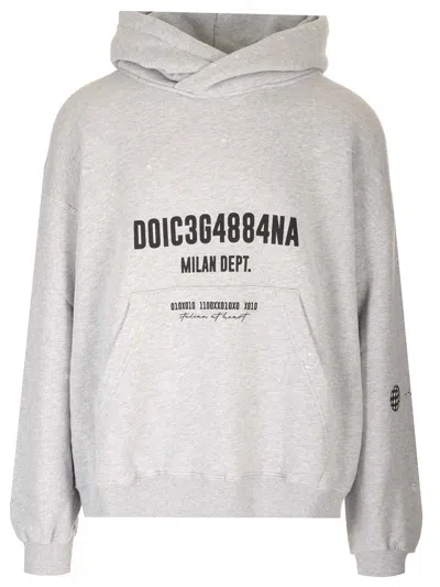 Dolce & Gabbana Fleece Hoodie In Grey