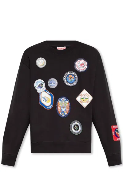 Kenzo Patch Detailed Crewneck Sweatshirt In Black