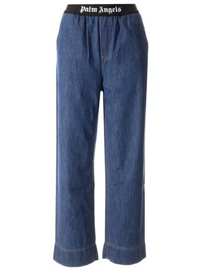 Palm Angels Baggy Fit Jeans In Blue