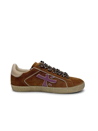Premiata Steven D Lace-up Leather Sneakers In Tobacco