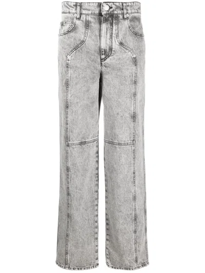 Marant Etoile Valeria Mid-rise Straight-leg Jeans In Grey