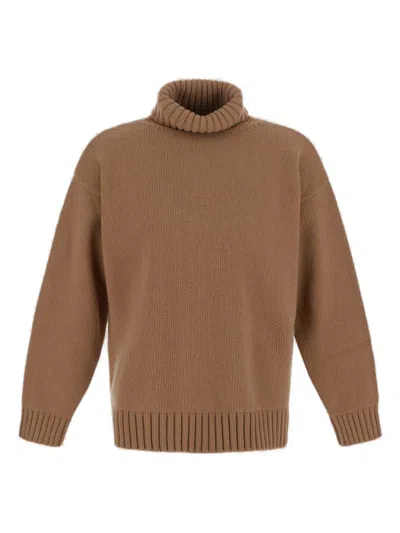 Dolce & Gabbana Turtleneck Knitted Jumper In Brown