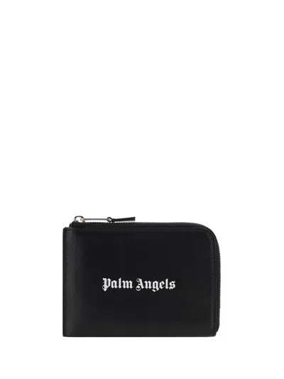 Palm Angels Card Case In Nero/off White