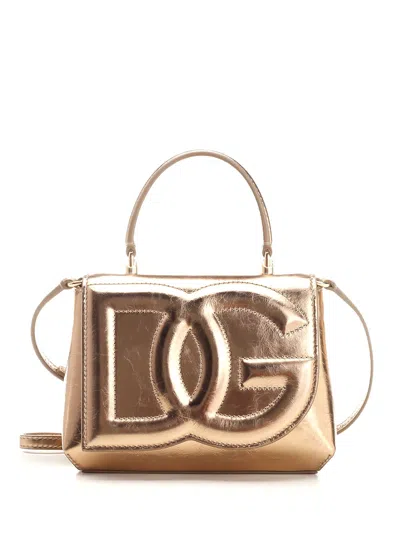 Dolce & Gabbana Dg Logo Top Handle In Oro