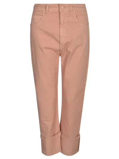 Max Mara 5 Pockets Cropped Jeans In Blush