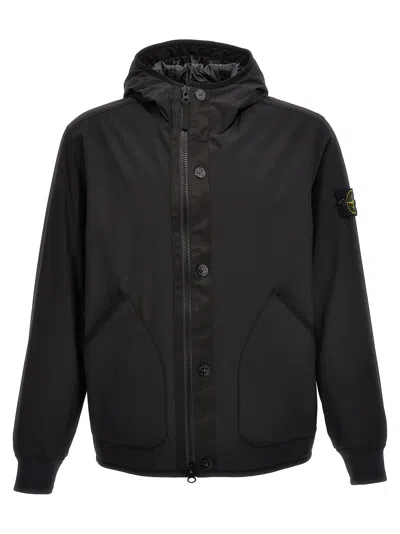 Stone Island Soft Shell-r E.dye Technology Jacket In Black