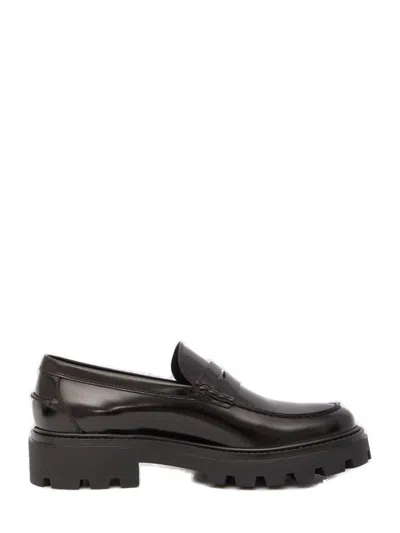Tod's Black Leather Moccasins