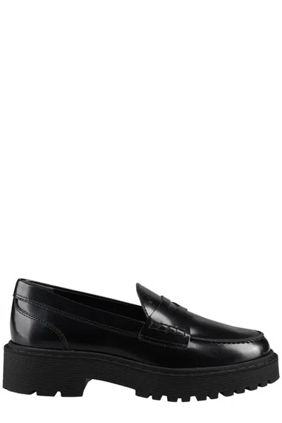 Hogan Classic Slip-on Loafers In Black