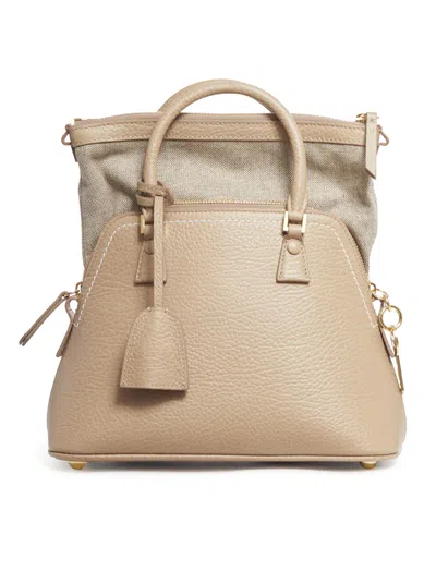 Maison Margiela Womens Amande 5ac Classique Baby Leather Top-handle Bag In Beige