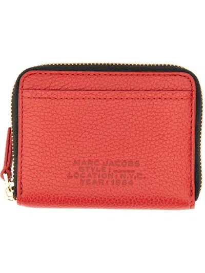 Marc Jacobs Leather Wallet With Zipper In Red