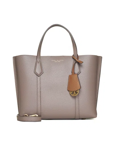 Tory Burch Leather Tote In Grey
