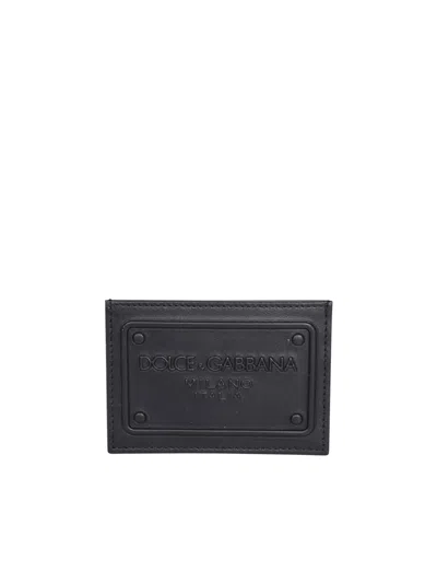 Dolce & Gabbana Logo-plaque Cardholder In Black