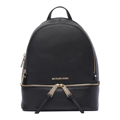 Michael Michael Kors Rhea Leather Medium Backpack In Black