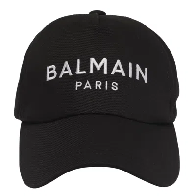 Balmain Logo Baseball Cap In Black