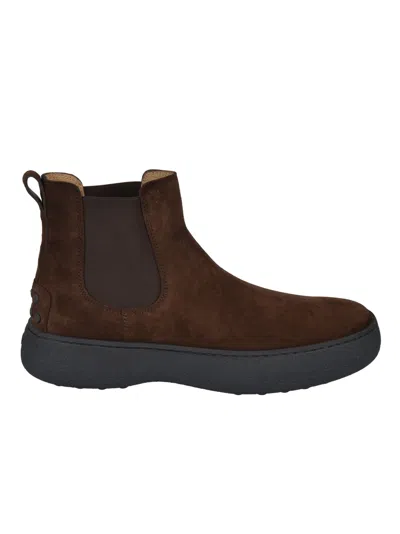 Tod's Stretch Side Winter Boots In Brown
