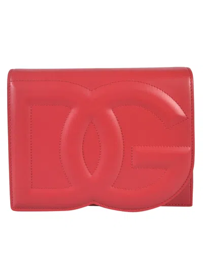 Dolce & Gabbana Leather Shoulder Bag In Red
