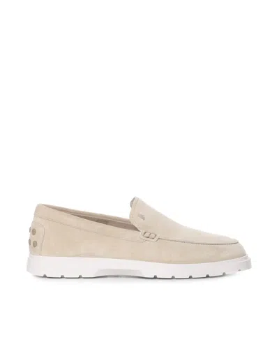 Tod's Suede Moccasin In Beige