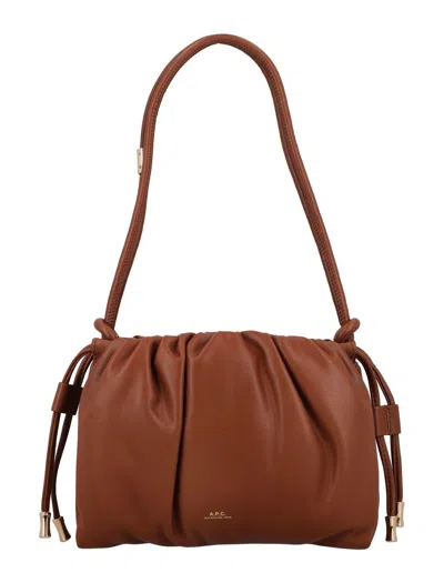 Apc Ruched-detail Drawstring Crossbody Bag In Cad Noisette