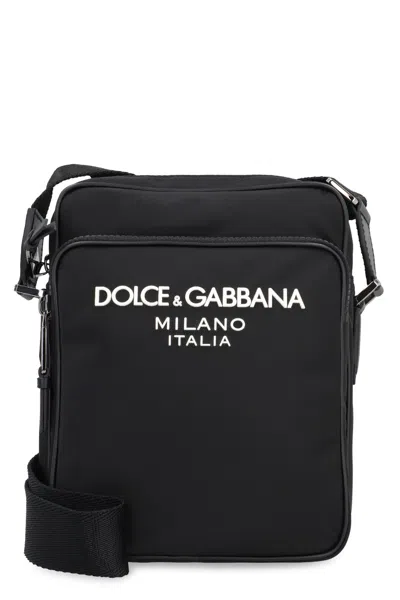 Dolce & Gabbana Nylon Messenger Bag In Nero