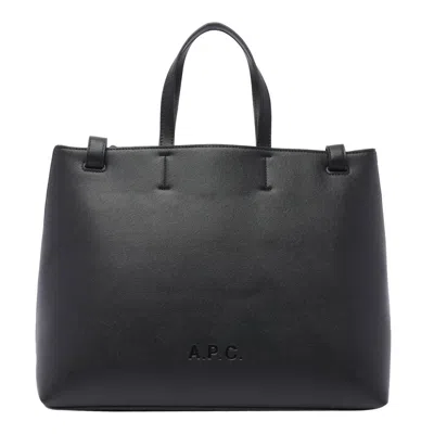 Apc Logo Embossed Medium Tote Bag In Black