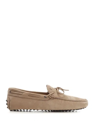 Tod's Suede Loafers In Beige