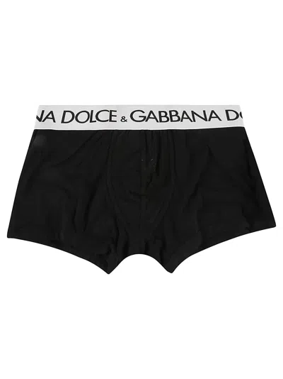 Dolce & Gabbana Black Boxer Briefs In Navy