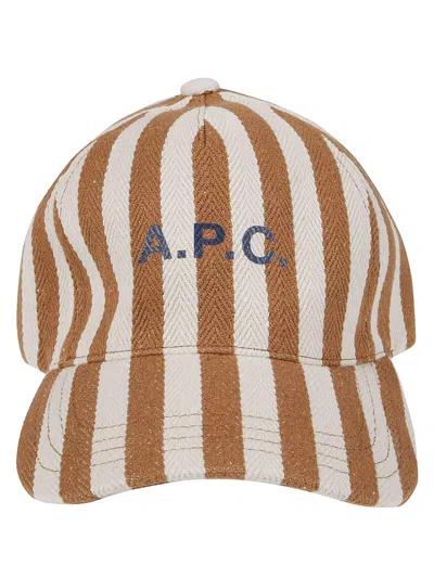 Apc Eden Logo-printed Striped Cotton-blend Canvas Baseball Cap In Multi