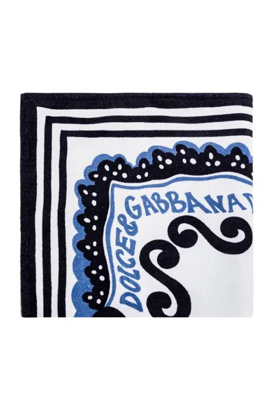 Dolce & Gabbana Marina-printed Beach Towel In Clear Blue
