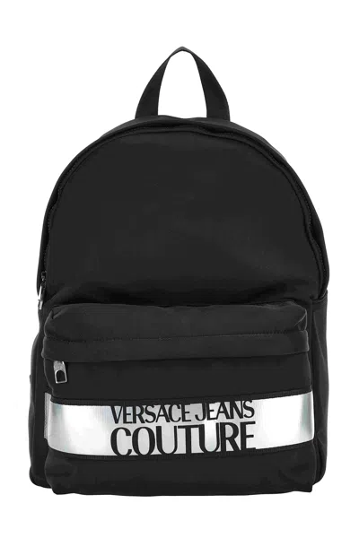 Versace Jeans Couture Bags Range Iconic Logo - Sketch 1 Nylon Micro Riga+logo Coated In Black