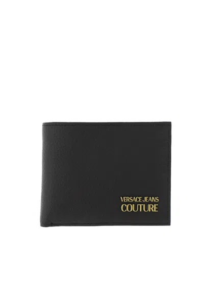 Versace Jeans Couture Logo Plaque Wallet In Black