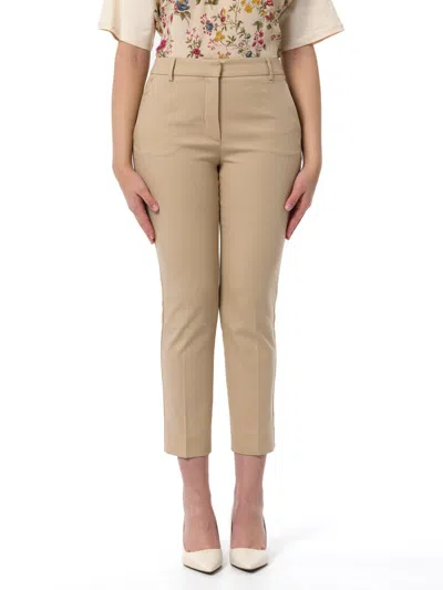 Weekend Max Mara Straight Leg Cropped Trousers In Sand
