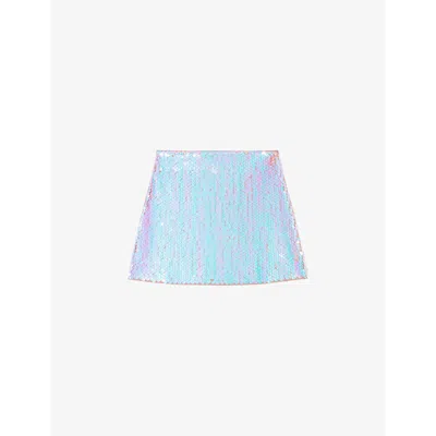 Maje Womens Violets A-line Sequin-embellished Stretch-woven Mini Skirt