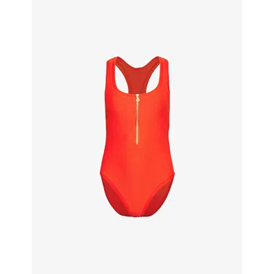 Heidi Klein Womens Red-red Core Scoop-neck Stretch Recycled-polyamide Swimsuit