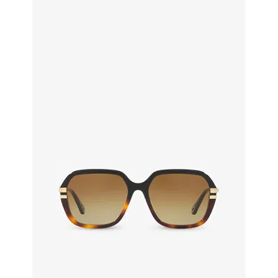 Chloé Chloe Womens Black Ch0204s Square-frame Acetate Sunglasses In Brown